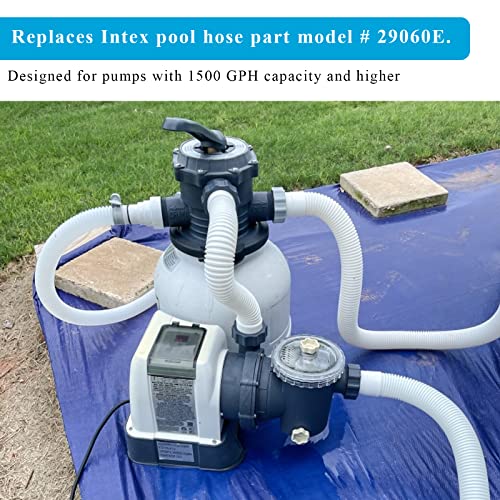Dimakung 1.5" Pool Pump Hose for Intex Sand Filter Pump & Saltwater System, 59" Long Pool Sand Filter Hose 29060E Replacement for Coleman Above Ground Pool Filter - 2 PCS - Image 5