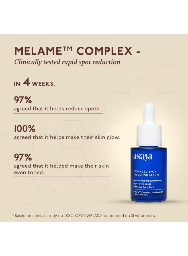 Asaya Advanced Spot Pigmentation Face Serum | Reduces Dark Spots, Melasma, Acne Marks & Hyperpigmentation | MelaMe™ Complex, Niacinamide & Alpha Arbutin | Evens Skin Tone & Brightens Dull Skin | Lightweight & Fast Absorbing | For Men & Women | Oily, Dry & Sensitive Skin - 30ml - Image 4