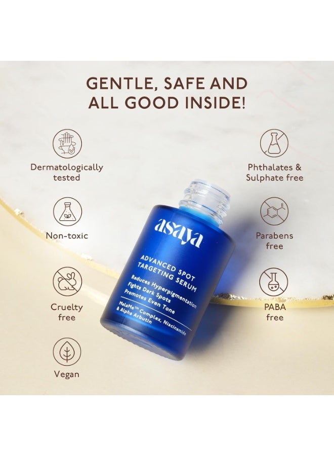 Asaya Advanced Spot Pigmentation Face Serum | Reduces Dark Spots, Melasma, Acne Marks & Hyperpigmentation | MelaMe™ Complex, Niacinamide & Alpha Arbutin | Evens Skin Tone & Brightens Dull Skin | Lightweight & Fast Absorbing | For Men & Women | Oily, Dry & Sensitive Skin - 30ml - Image 3