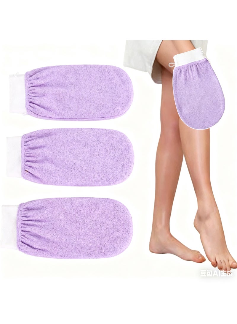 قفاز استحمام كوري مقشر 100% فيسكوز لتدليك البشرة وتقشيرها، أرجواني - Image 1