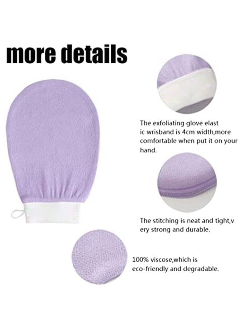 قفاز استحمام كوري مقشر 100% فيسكوز لتدليك البشرة وتقشيرها، أرجواني - Image 3