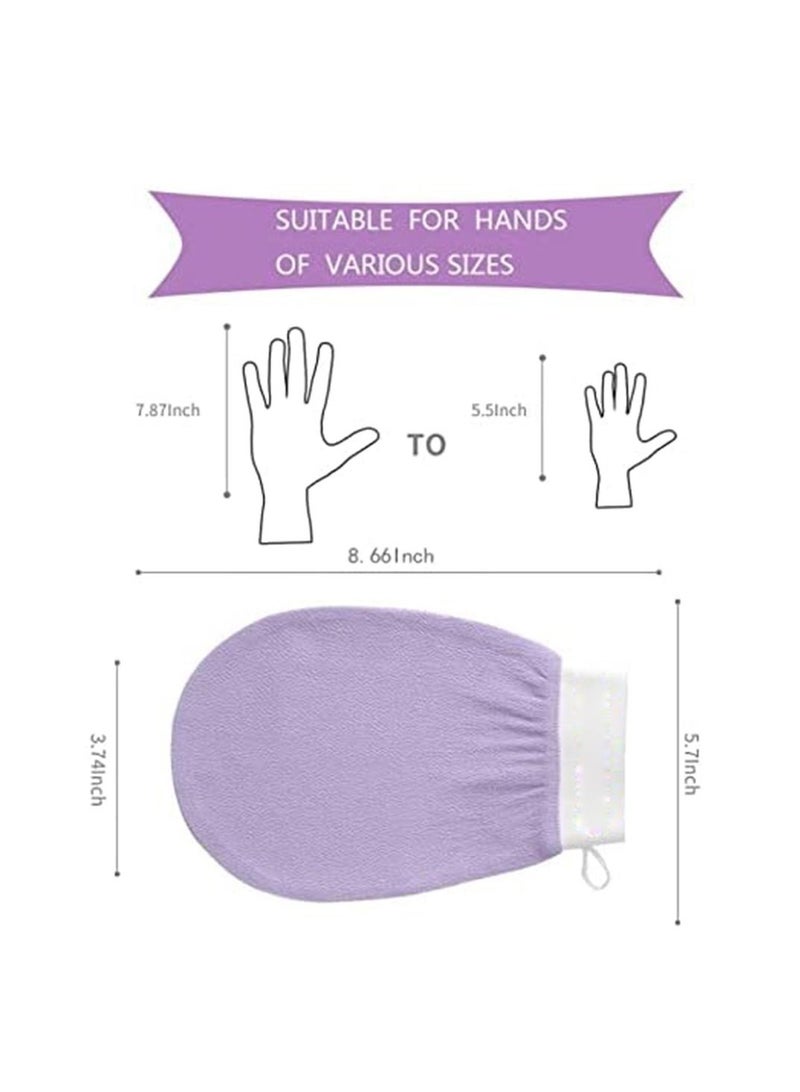 قفاز استحمام كوري مقشر 100% فيسكوز لتدليك البشرة وتقشيرها، أرجواني - Image 2