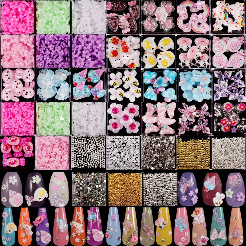TAMHOO Pack of 250pcs Cute & Sweet 3D Nail Charms for Acrylic Nails, Perfect for Nail Art Decorations & DIY Accessories(Style C) - Image 4