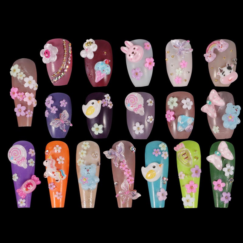 TAMHOO Pack of 250pcs Cute & Sweet 3D Nail Charms for Acrylic Nails, Perfect for Nail Art Decorations & DIY Accessories(Style C) - Image 3