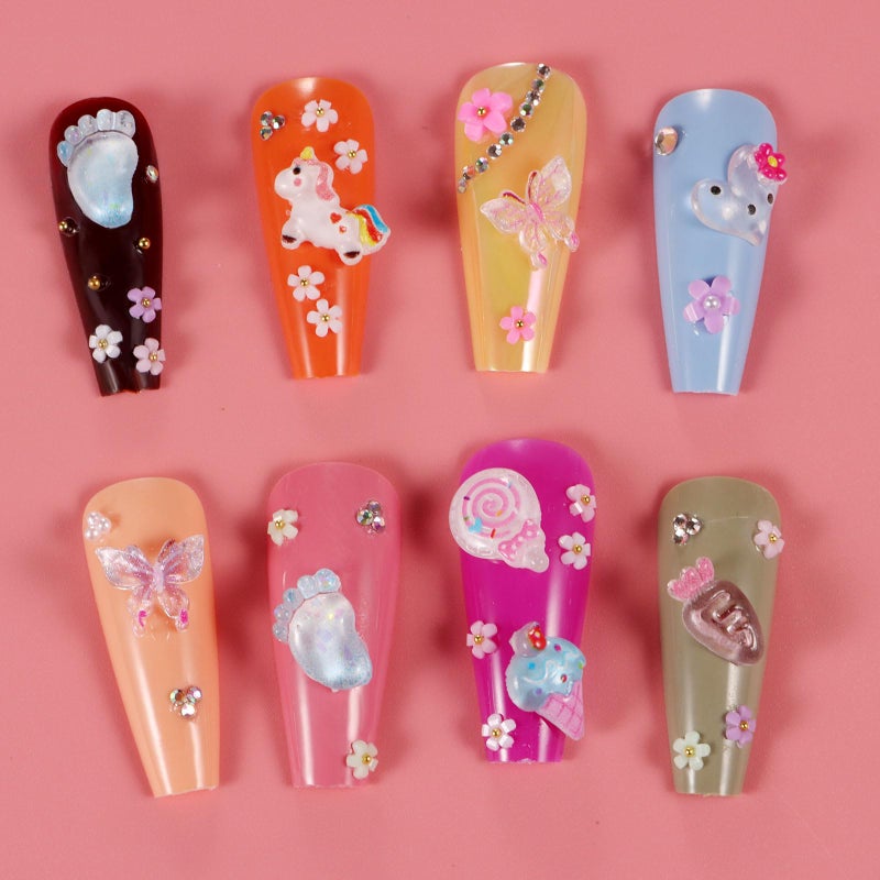 TAMHOO Pack of 250pcs Cute & Sweet 3D Nail Charms for Acrylic Nails, Perfect for Nail Art Decorations & DIY Accessories(Style C) - Image 5