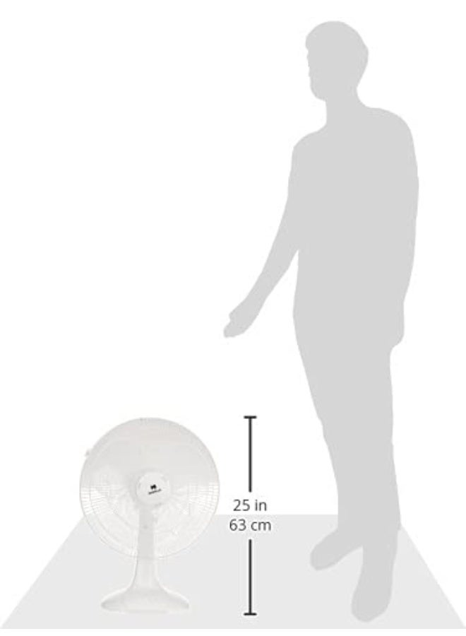 هافلز Havells Sameera 400mm Table Fan | Jerk free oscillation, 120 ribs guard, 3 Speed Settings, 1360 RPM Powerful Motor | Aerodynamically designed & balanced PP blades, 2 Year Warranty | (Pack of 1, White) - Image 2