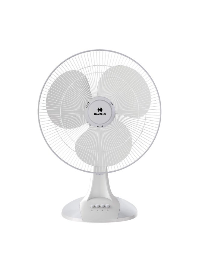 هافلز Havells Sameera 400mm Table Fan | Jerk free oscillation, 120 ribs guard, 3 Speed Settings, 1360 RPM Powerful Motor | Aerodynamically designed & balanced PP blades, 2 Year Warranty | (Pack of 1, White) - Image 1