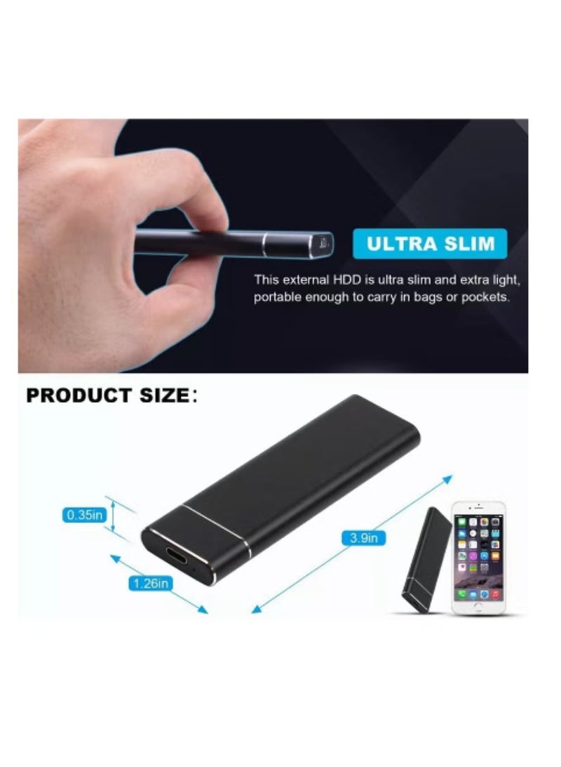 م.ا & ف'س محرك أقراص صلبة خارجي محمول سعة 2 تيرابايت، محركات أقراص صلبة صغيرة SSD، محركات أقراص خارجية ذات حالة صلبة، محرك نسخ احتياطي للكمبيوتر، يدعم USB 3.1 إلى Type-C لنقل بيانات التخزين لأجهزة الكمبيوتر الشخصية التي تعمل بنظام Windows XP وأجهزة الكمبيوتر المحمولة وأجهزة Mac - Image 5