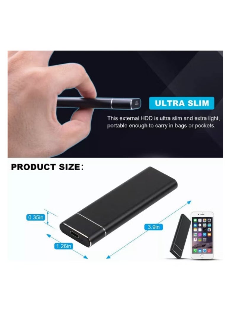 Generic - Portable External Hard Drive 2TB , Mini SSD Hard Drives,Solid State External Drives,Computer Backup Drive,USB 3.1 to Type-C Support Data Storage Transfer for Windows XP PC Laptop and Mac - Image 1