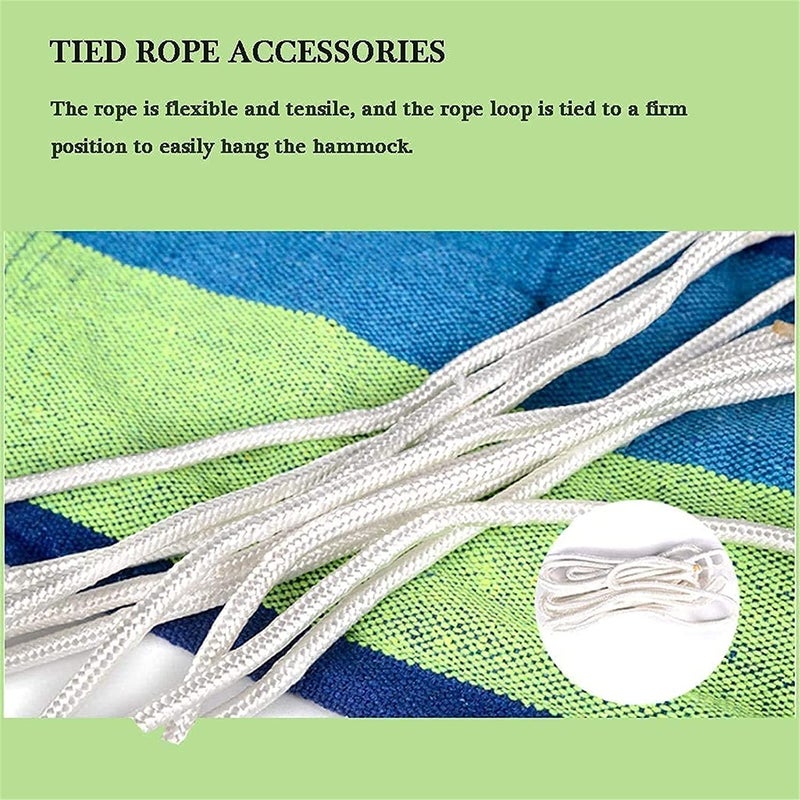 TASKHOUSE Outdoor Hammock Portable Hammock Garden Sports Home Travel Camping Swing Canvas Striped Parachute Canvas Cotton Cloth Hammock 280x80Cm Blue - Image 2