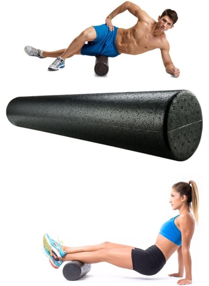 رَوَائِد رولر فوم لليوغا عالي الكثافة لتدليك الظهر والساقين والتمارين واستعادة العضلات وتخفيف الألم – بطول 90 سم – مثالي لجميع مستويات اللياقة – لتقوية العضلات وزيادة المرونة - Image 1