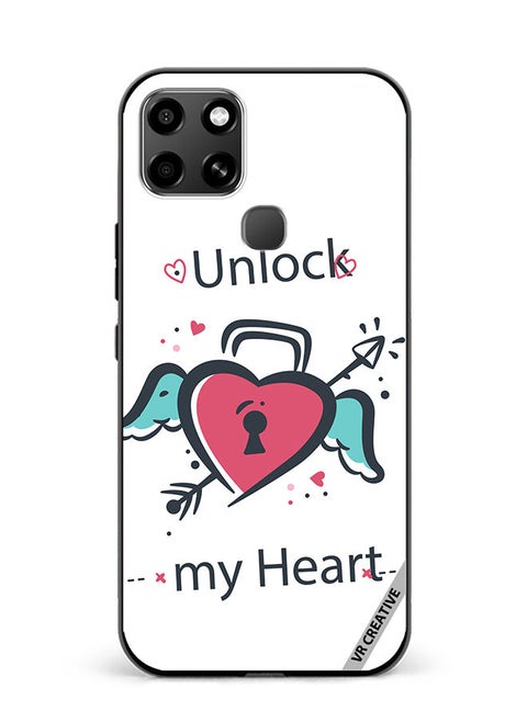 Protective Case Cover For Infinix Smart 6 Unlock My Heart Design Multicolour