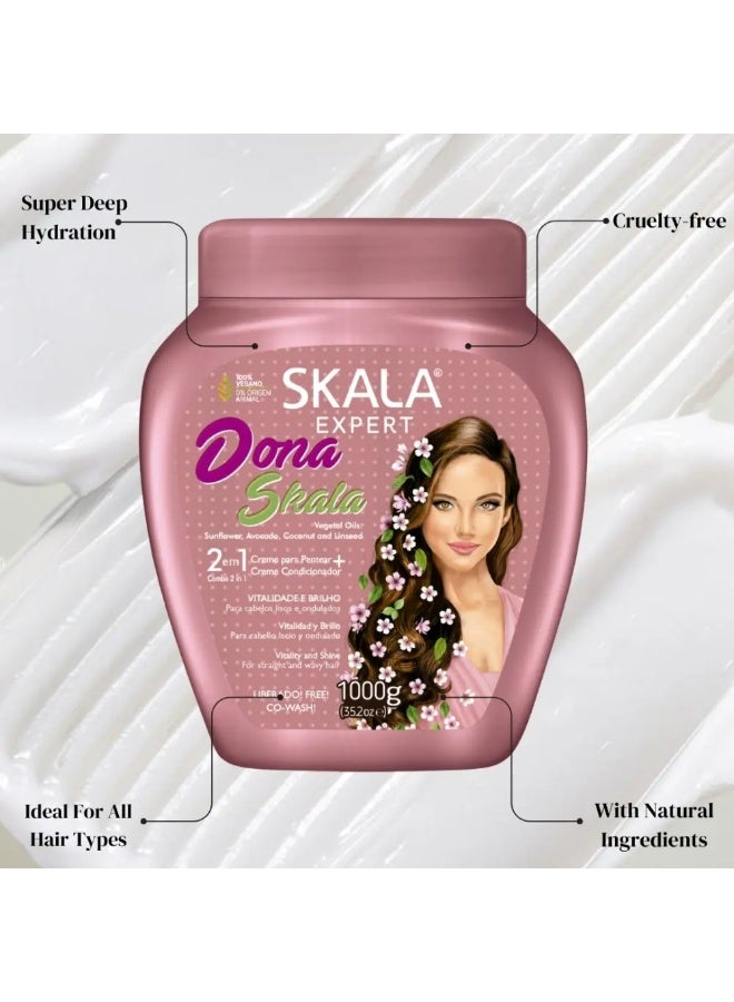 Skalago كريم وبلسم سكالا إكسبرت دونا سكالا لمنح الشعر الحيوية واللمعان للشعر الأملس والمموج - 1 كجم - Image 2