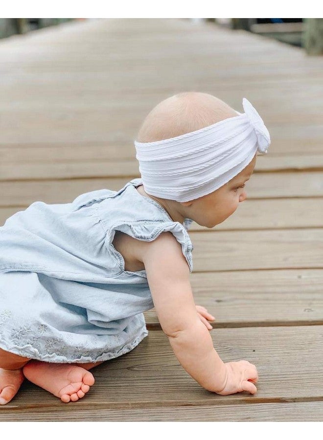 Toptim Baby Girl Bows Nylon Headbands Jacquard Design for Newborn Infant Toddler Little Girls (16-Pack) - Image 2