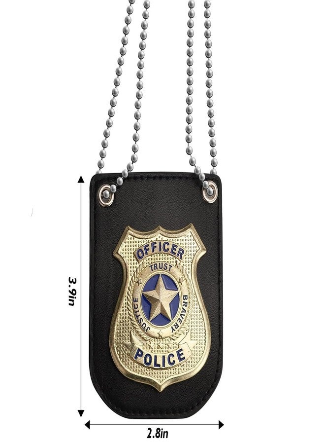 Finduat America Police Badge for Pretend Play PD Badge with Chain & Belt Clip - Image 2