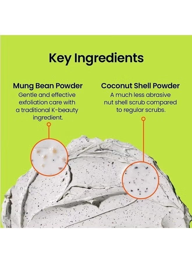 beplain Mung Bean Pore Clay mask 120ml, Wash Off Mask for Blackhead and Whitehead Care, Gently Exfoliate and Tighten Pores - Image 3