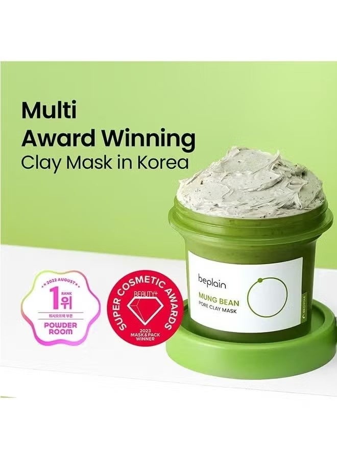 beplain Mung Bean Pore Clay mask 120ml, Wash Off Mask for Blackhead and Whitehead Care, Gently Exfoliate and Tighten Pores - Image 5