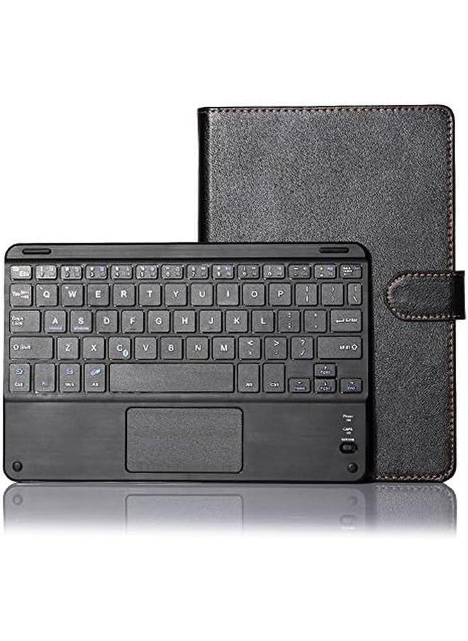 Keyboard Case For Samsung Galaxy Tab A2 S Universal 8 Inch To 8.9'' Tablet Keyboard Folio Case Synthetic Leather Cover With Bluetooth Keyboard Touchpad Mouse For 8.0'' Samsung Galaxy Tab A2 S