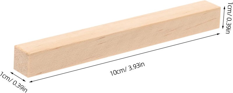 WOONEKY، 30 قطعة من قضبان الخشب غير المصقولة للحرف اليدوية، قضبان خشبية صغيرة الحجم بأبعاد 10x1x1 سم، مناسبة لمشاريع الفنون والحرف اليدوية. - Image 2