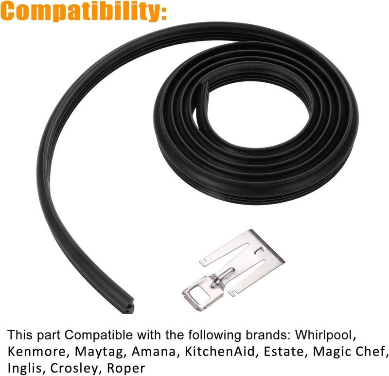 gohantee W10542314 حشية باب غسالة الأطباق مع قفل متوافقة مع ويرلبول وأمانا وكروسلي وإستيت وكينمور، بديل لـ AP5650274 PS5136129 2409202 8268888 W10300589 W10284090 W10350162 - Image 3