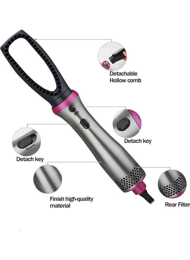 نيبمينينت 5 In 1 Hair Dryer Hot Air Brush Straightener Comb Grey 26x5x5cm - Image 2