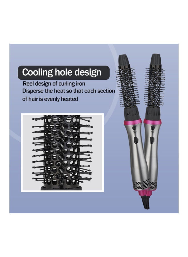 نيبمينينت 5 In 1 Hair Dryer Hot Air Brush Straightener Comb Grey 26x5x5cm - Image 5