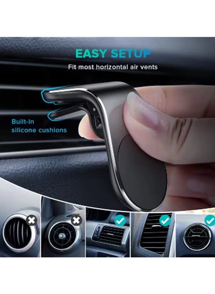 Magnetic Car Phone Holder - Air Vent Clip Strong Magnet Ultra-Thin & Compact Wide Compatibility for 3.5-7 Inch Android,iPad & iPhone Mobile Phones  - Image 4