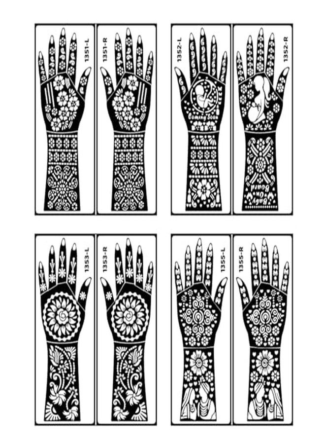 Komstec Dual Theme Henna Stencil Sticker with Beautiful Design for Baby Shower and Wedding - Image 1