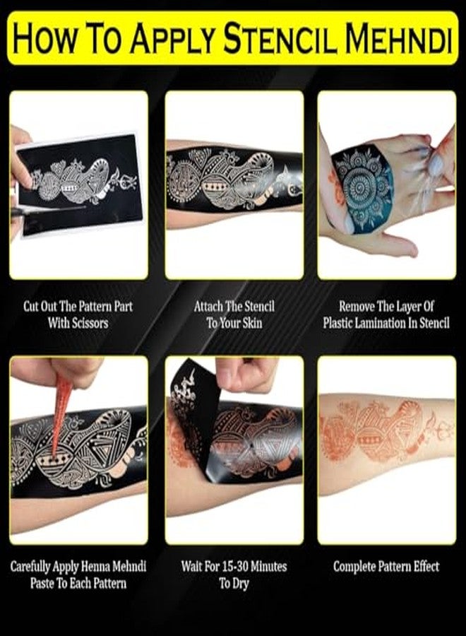 Komstec Dual Theme Henna Stencil Sticker with Beautiful Design for Baby Shower and Wedding - Image 5