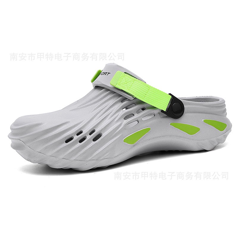 Lightweight Breathable Clogs With A Soft Feel, Closed-Toe Large Size Beach Shoes, Casual Sandals For Men - Image 1
