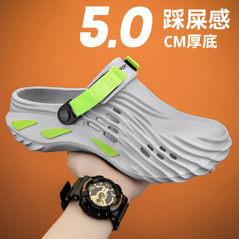 Lightweight Breathable Clogs With A Soft Feel, Closed-Toe Large Size Beach Shoes, Casual Sandals For Men - Image 4