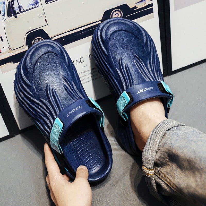 Lightweight Breathable Clogs With A Soft Feel, Closed-Toe Large Size Beach Shoes, Casual Sandals For Men - Image 5