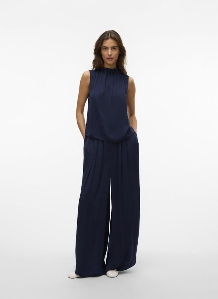 VERO MODA High Neck Pleat Detail Top - Image 5
