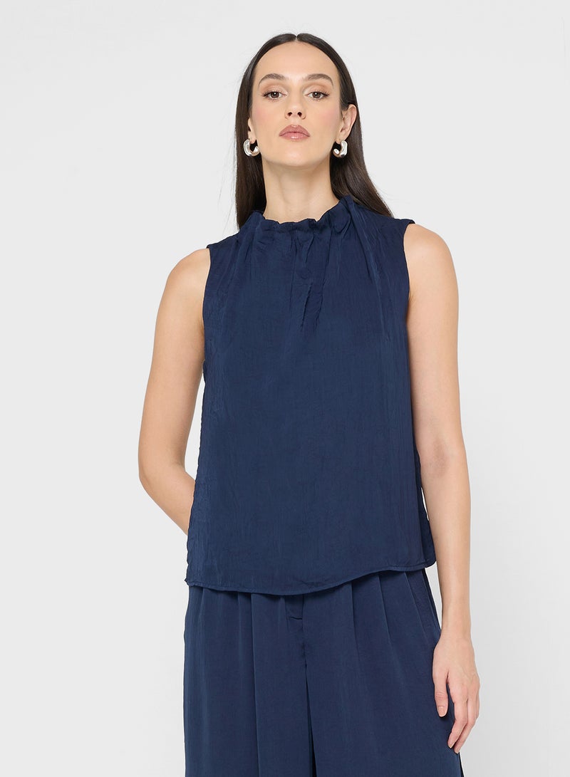VERO MODA High Neck Pleat Detail Top - Image 1
