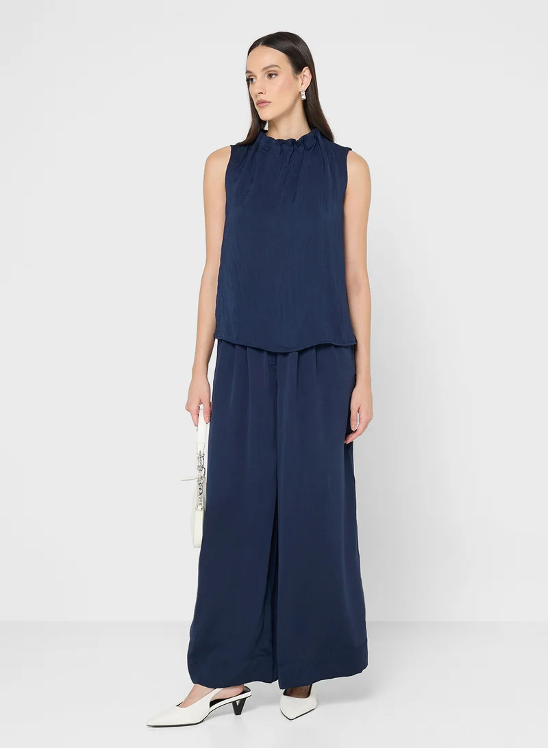 VERO MODA  High Neck Pleat Detail Top for Women | Best Price UAE