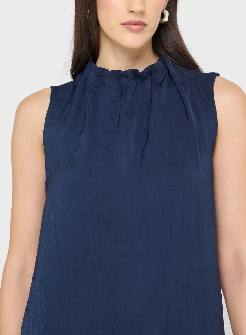 VERO MODA  High Neck Pleat Detail Top for Women | Best Price UAE