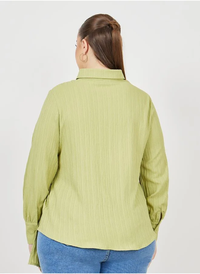 ستايلي Wrap Style Button Down Shirt
