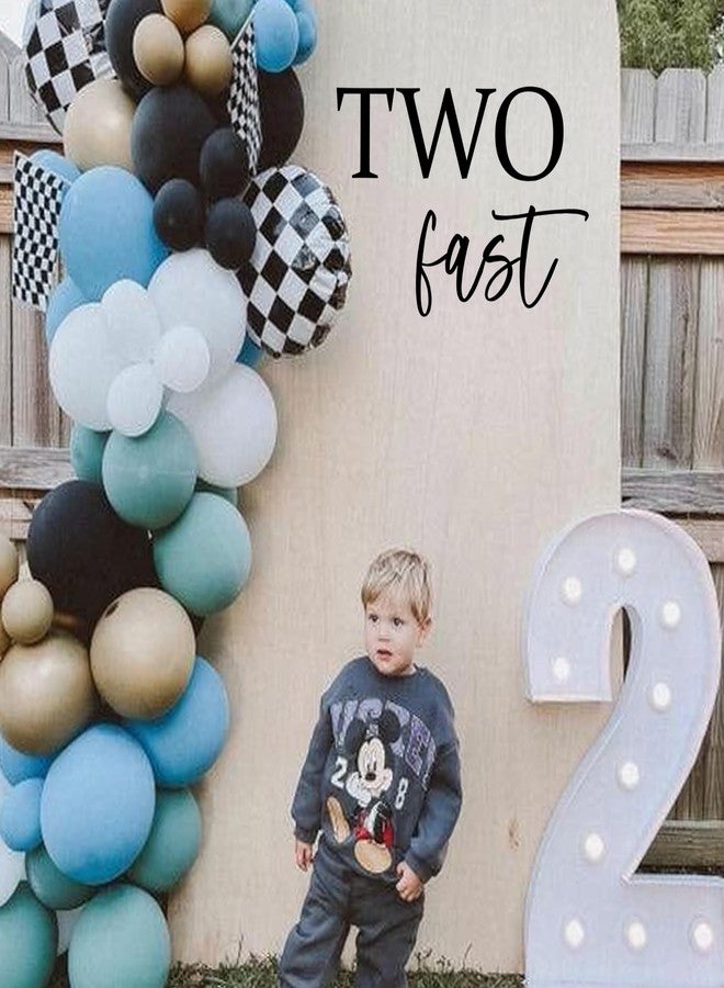 MUWEOL ملصق حائط MUWEOL Two Fast - ديكور حفلات بموضوع سيارة السباق، ملصق قوس بالونات عيد الميلاد الثاني (ملصق سيارة السباق) - Image 2