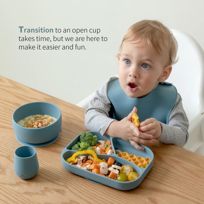 SAMiGO Silicone Baby Cups for 6-12 Months, Tiny Open Cups for Training and Water Drinking, Baby Led Weaning Supplies, 2 OZ - Image 4