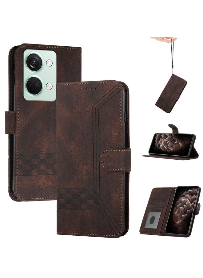 Zaboon Cubic Skin Feel Flip Leather Phone Case For OnePlus Ace 2V - Image 1