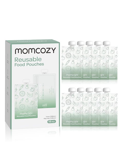 Reusable Zipper Baby Food Pouches - BPA Free - 10PCS - 100 ML ( Max 120 ML )