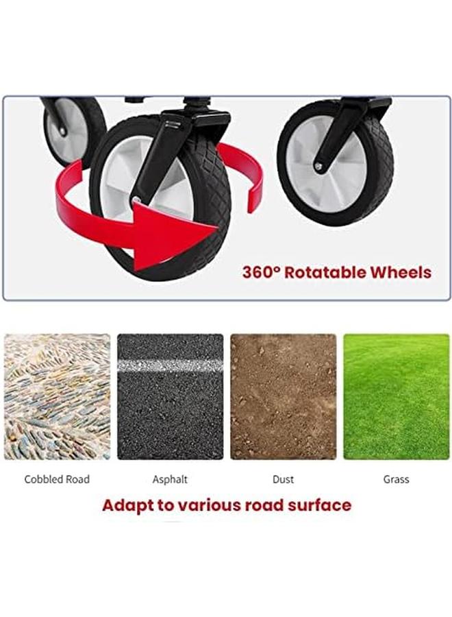 SKY-TOUCH Garden Cart Folding Trolley Cart Outdoor Wagon Collapsible With Removable Fabric Festival Garden Camping Picnic Cart Supports Max 100Kg Portable Transport Trailer Black Black - Image 4