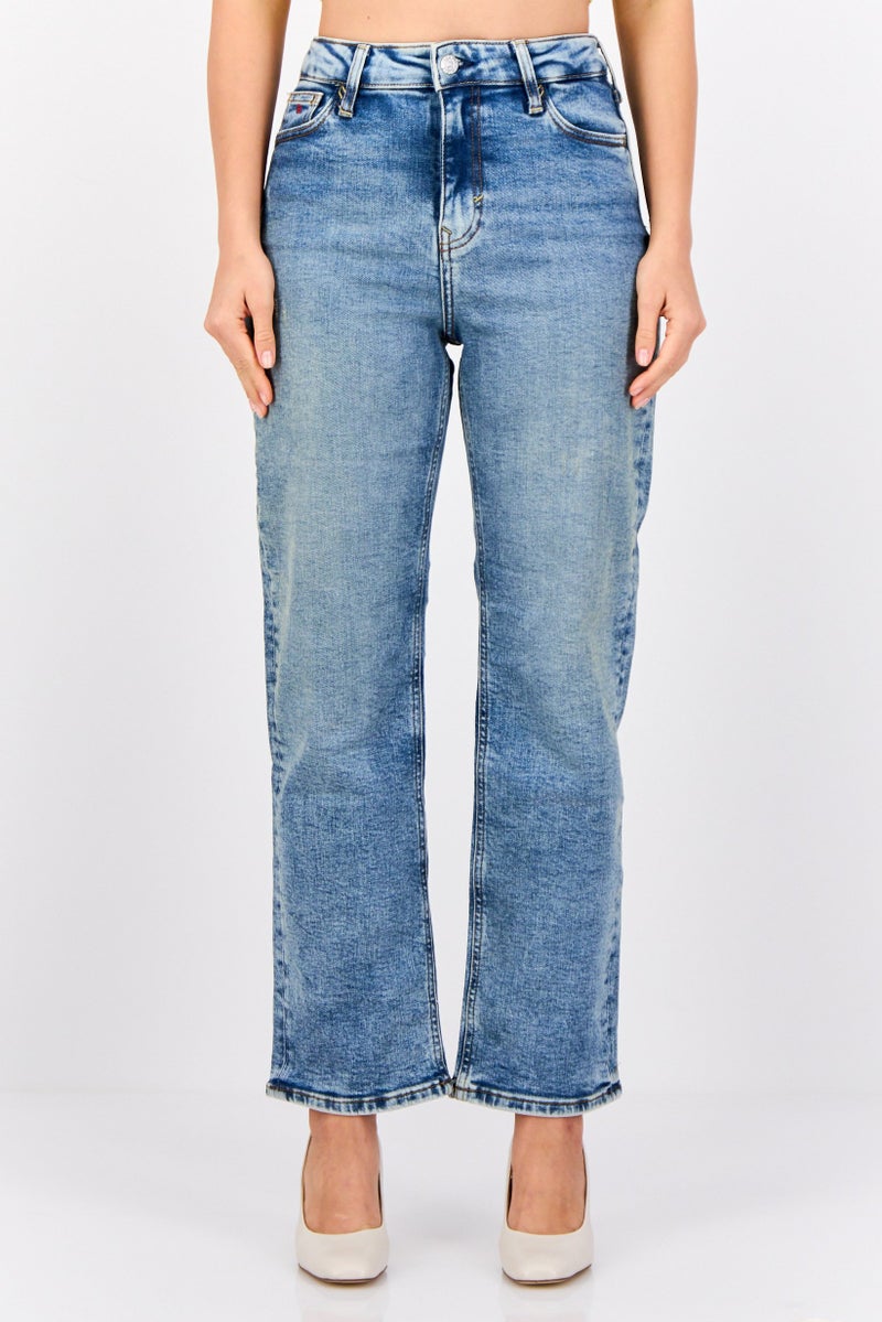 ESPRIT جينز نسائي بقصة مستقيمة، مغسول وقابل للتمدد، أزرق - Image 1