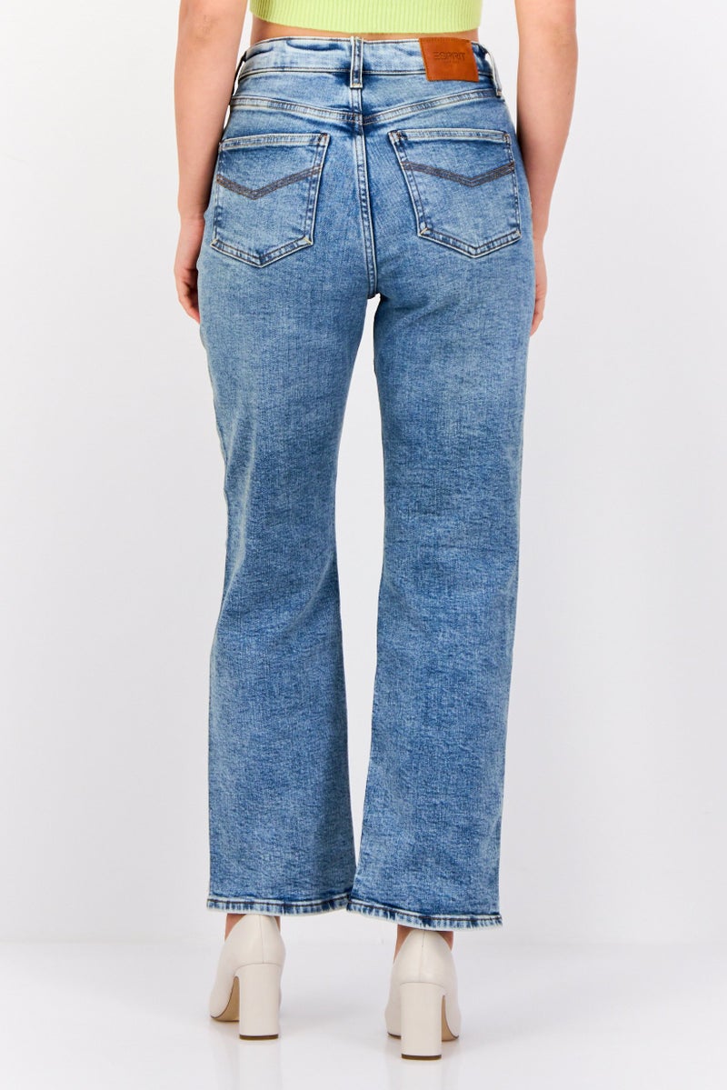 ESPRIT جينز نسائي بقصة مستقيمة، مغسول وقابل للتمدد، أزرق - Image 3