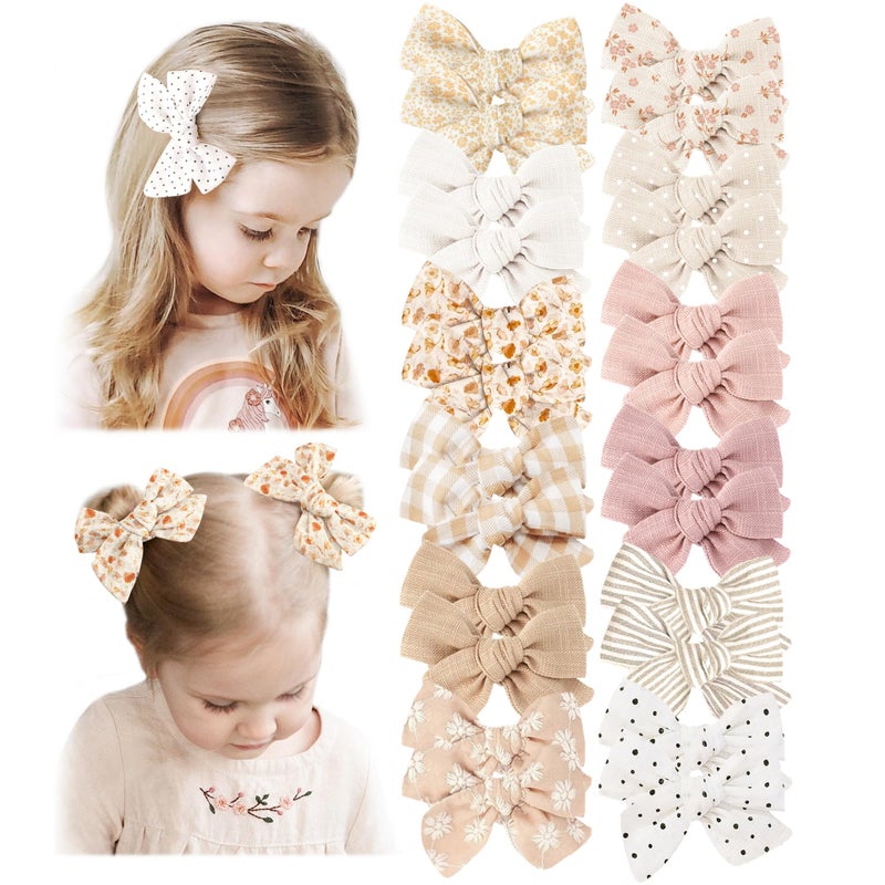 Niceye 24 PACK Baby Girl Hair Clips Set Hair Bows Barrettes Handmade Accessories Alligator Clip for Babies Infant Toddlers Kids in Pairs