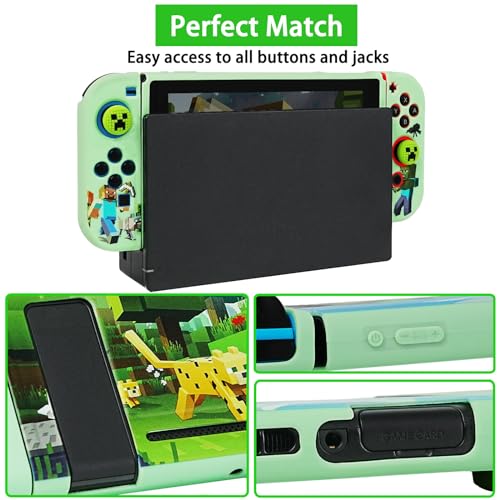 TIKOdirect Carrying Case Accessories for Switch,Portable Travel Case with Soft Protective Cover, Screen Protectors and Thumb Grip caps, Green - Image 3