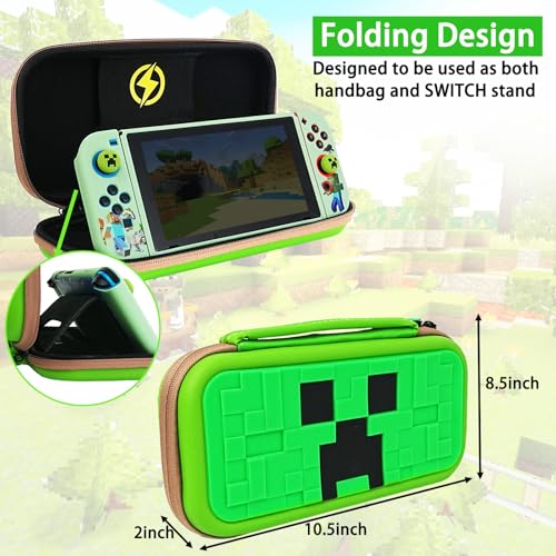 TIKOdirect Carrying Case Accessories for Switch,Portable Travel Case with Soft Protective Cover, Screen Protectors and Thumb Grip caps, Green - Image 4
