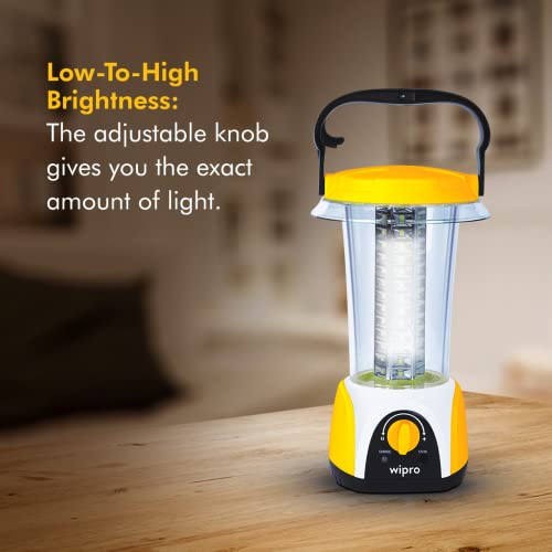 Wipro Coral Multi-Functional Rechargeable LED Emergency Lights, with 84 Individual LED Lights|360 Degree Lighting and 3000mAH Lithium Battery,Yellow , Pack of 1 - Image 4