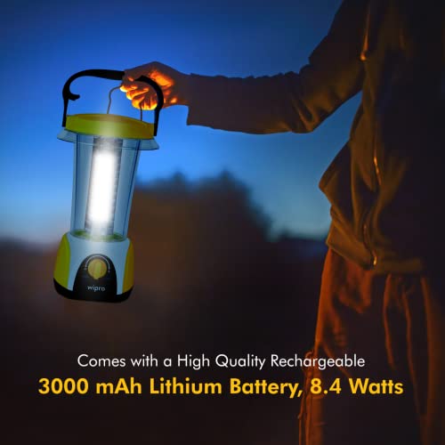Wipro Coral Multi-Functional Rechargeable LED Emergency Lights, with 84 Individual LED Lights|360 Degree Lighting and 3000mAH Lithium Battery,Yellow , Pack of 1 - Image 5