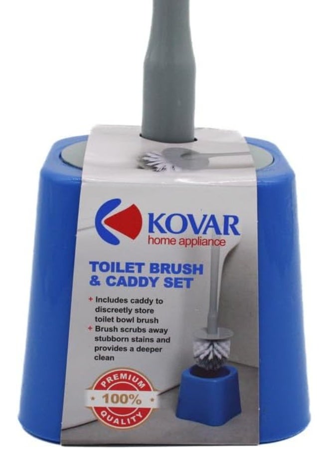 Kovar Toilet Brush And Caddy Set - Durable Bathroom Cleaning Tool With Ergonomic Handle, Compact Design, And Secure Base - Image 2